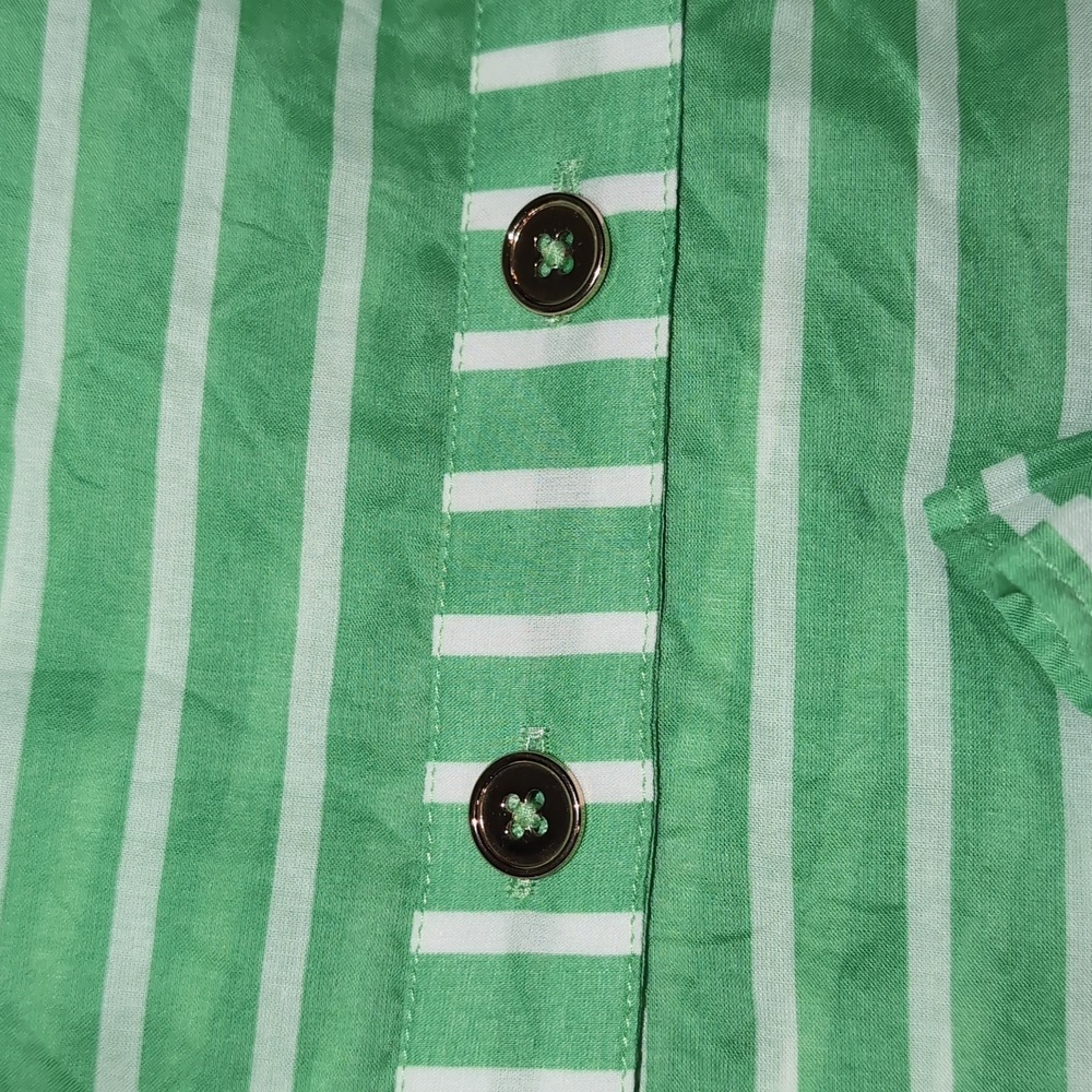 Talbot's Ruffle Blouse with Nautical Stripes - Picture 3 of 7